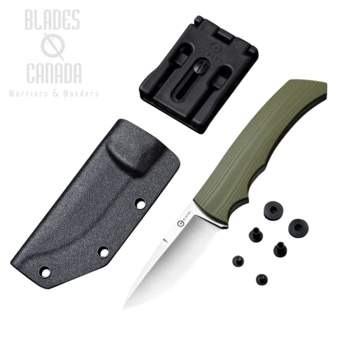 CIVIVI M2 Backup Fixed Blade Knife, D2, G10 OD Green, 2016B
