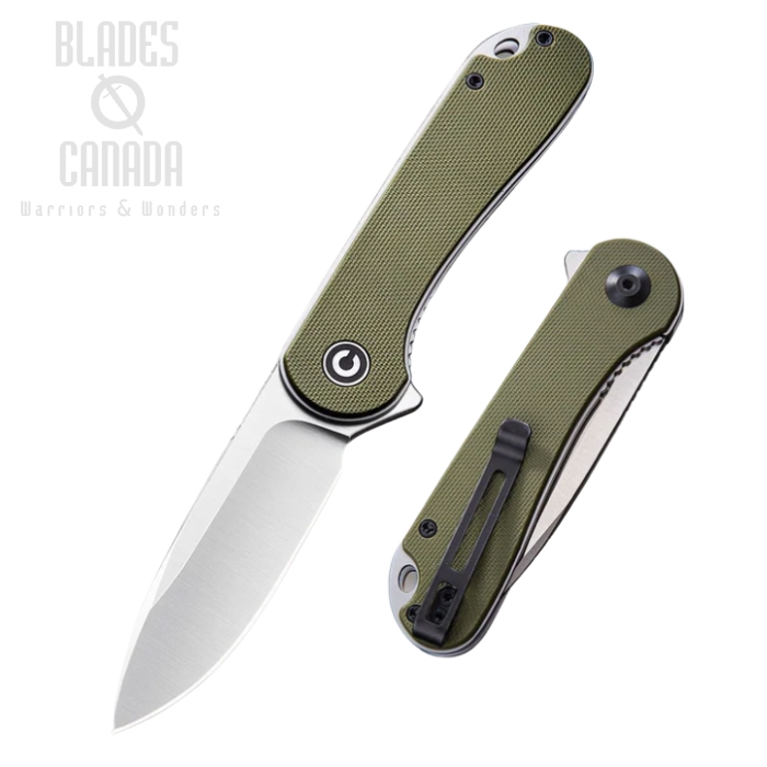 CIVIVI Elementum Flipper Folding Knife, D2, G10 Green, 907E