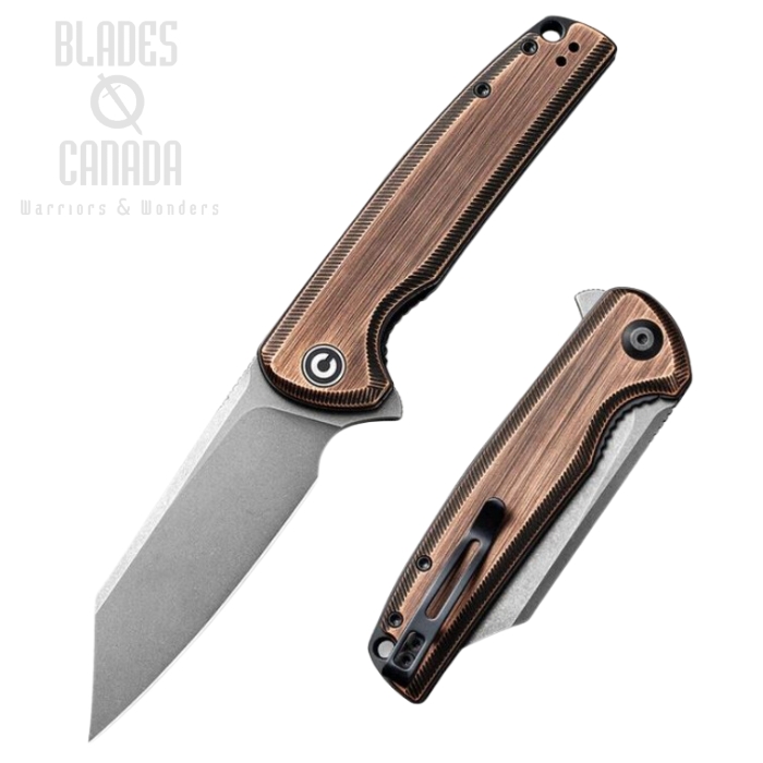 CIVIVI Brigand Flipper Folding Knife, 154CM, Copper Black, 909D