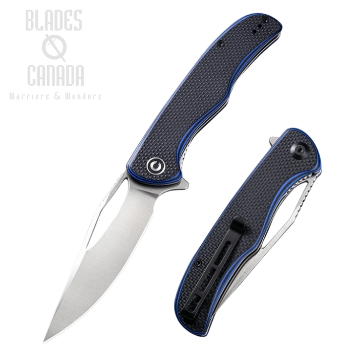 CIVIVI Shredder Flipper Folding Knife, D2, G10 Black/Blue, C912A