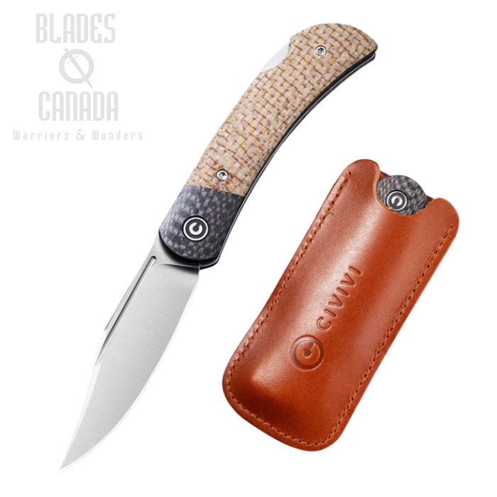 CIVIVI Rustic Gent Folding Knife, D2, Micarta Tan, C914C