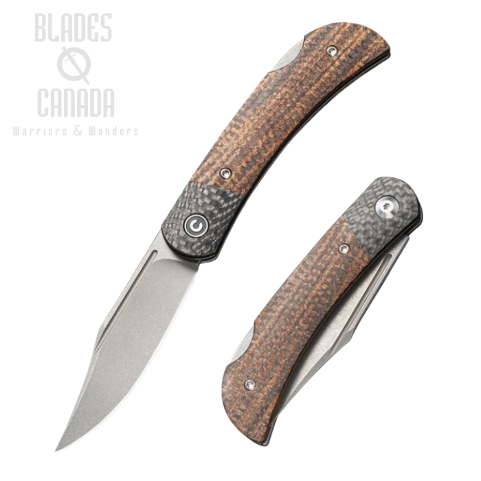 CIVIVI Rustic Gent Folding Knife, D2, Micarta w/CF Inlay, C914E