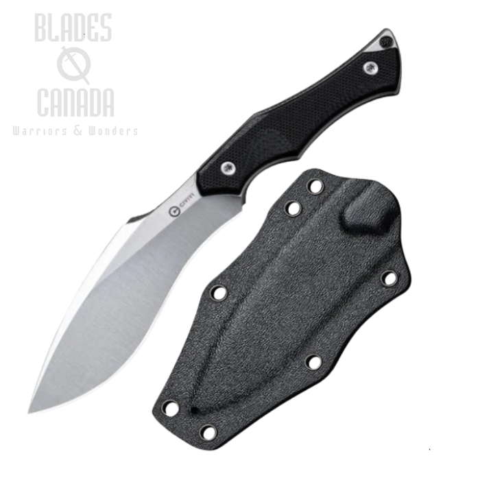CIVIVI Vaquita II Fixed Blade Knife, Nitro-V, G10 Black, Kydex Sheath, C047C-1