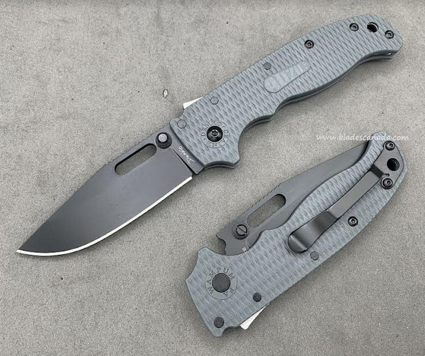 Demko AD20.5 Folding Knife, D2 DLC Clip Point, Grivory Grey - Click Image to Close