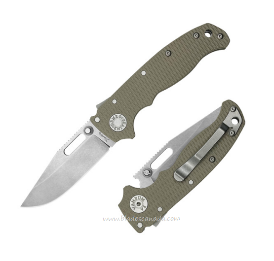 Demko AD20.5 Shark-Lock Folding Knife, S35VN SW Clip Point, G10 Tan