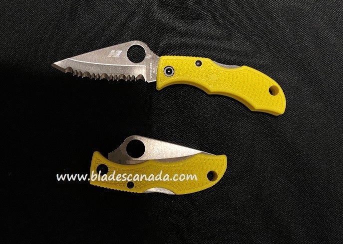 Spyderco LadyBug 3 Salt Folding Knife, H1 Steel, FRN Yellow, LYLS3 - Click Image to Close