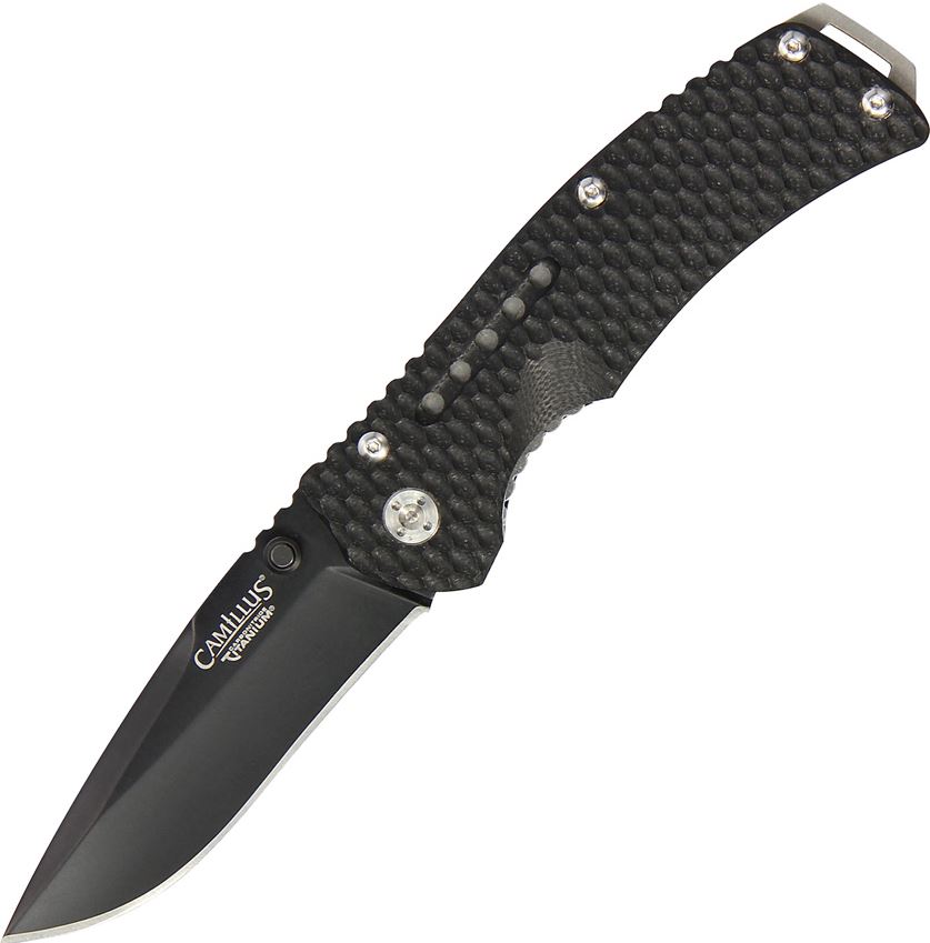 Camillus 19205 Vortex Folding Knife, AUS 8 Black, G10 Black, CM19205