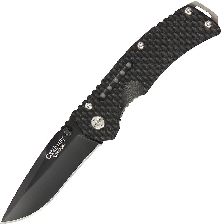 Camillus 19205 Vortex Folding Knife, AUS 8 Black, G10 Black