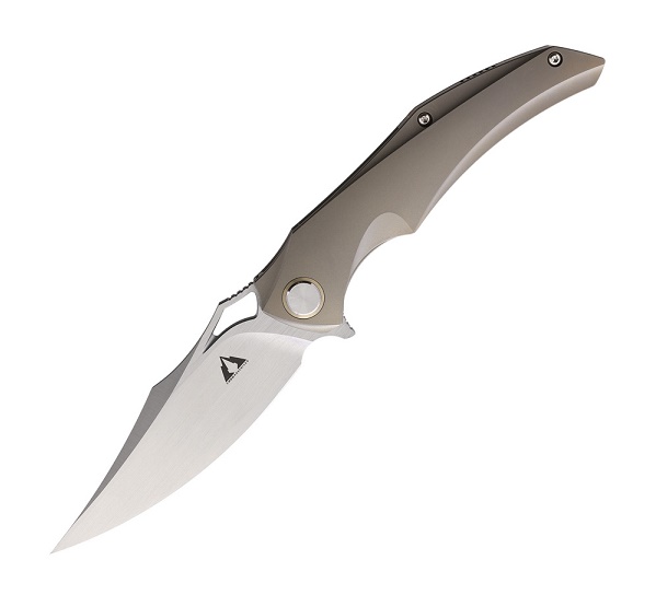 CMB Made Prowler Flipper Framelock Knife, M390, Titanium Grey, CMB02G - Click Image to Close