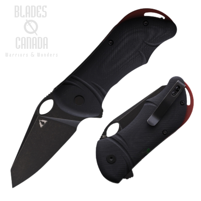 CMB Made Hippo Flipper Folding Knife, D2 Black SW, G10 Black, CMB05B