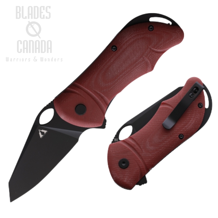 CMB Made Flipper Folding Knife, D2 Black SW, G10 Red, CMB05R