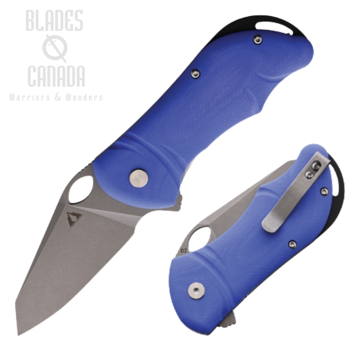 CMB Made Hippo Flipper Folding Knife, D2 SW, G10 Blue, CMB05S