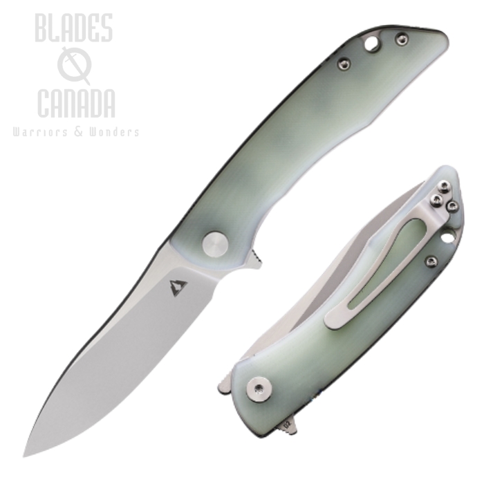 CMB Made Blaze Flipper Folding Knife, D2 Satin, G10 Jade, CMB06J