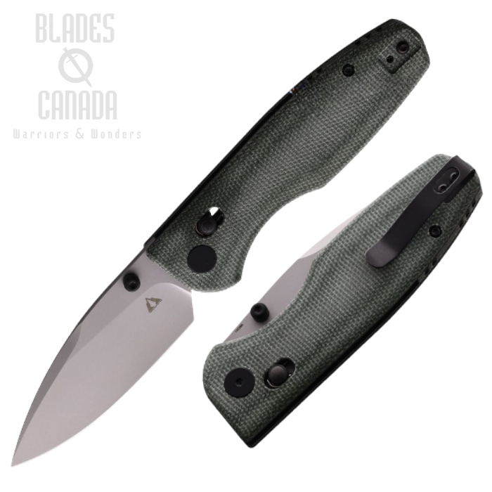 CMB Made Predator Folding Knife, 14C28N, Micarta Green, CMB08LW
