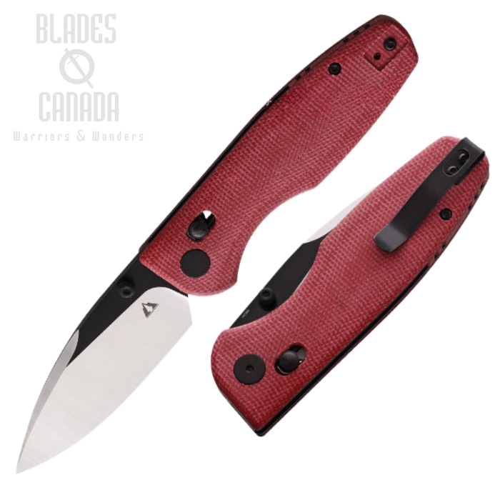 CMB Made Predator Folding Knife, 14C28N Two-Tone, Micarta Red, CMB08RS