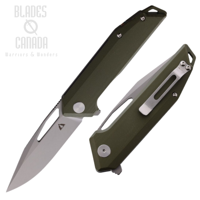 CMB Made Lurker Flipper Folding Knife, D2 Steel, G10 Green, CMB10C