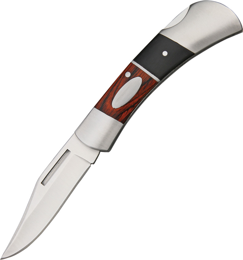 CNM Nail Nick Lockback Folding Knife, Wood Black/Brown Handle - Click Image to Close