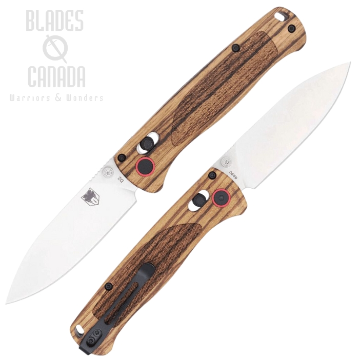 Cobratec Bar Lock Folding Knife, D2 Satin, Zebra Wood, CBTZWDBLD