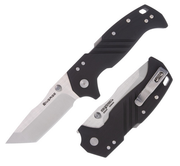 Cold Steel Engage Folding Knife, S35VN Tanto 3.5", G10 Black, CS-FL-35DPLT