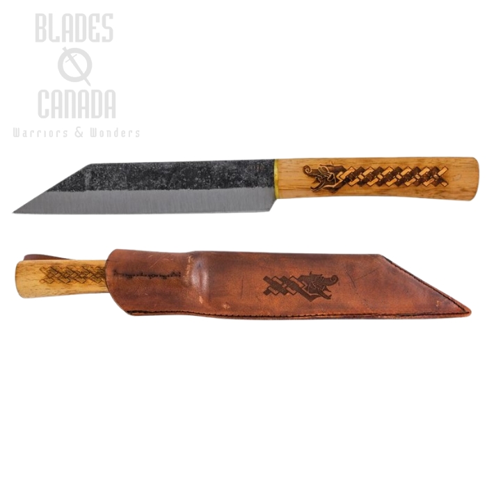 Condor Norse Dragon Seax Knife, 1095 Carbon, Leather Sheath, CTK1024-7.0HC