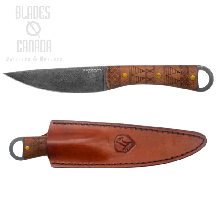 Condor Lost Roman Fixed Blade Knife, 1075 Carbon, Walnut Handle, CTK1029-5HC