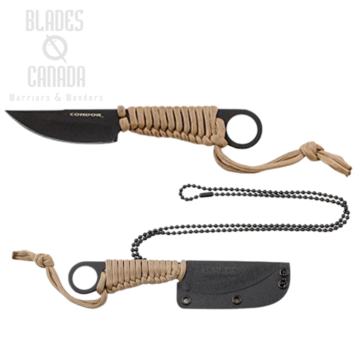 Condor Kickback Fixed Blade Knife, 1075 Carbon, Kydex Sheath, CTK1802-2.75HC