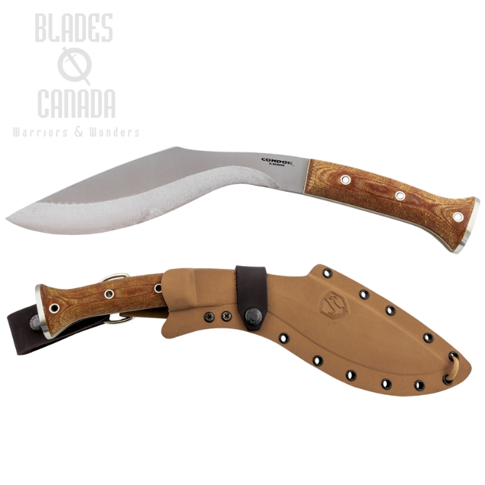 Condor K-Tact Kukri, 1075 Carbon, Micarta, Kydex Sheath, CTK1811-10