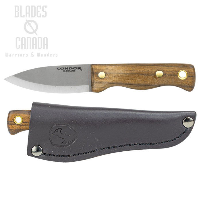 Condor Mini Bushlore Fixed Blade Knife, 1075 Carbon, Hardwood, CTK232-3HC
