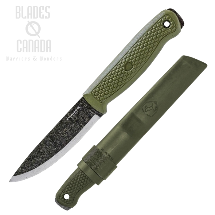 Condor Terrasaur Fixed Blade Knife, 1095 Carbon, Green Handle, CTK3943-4.1