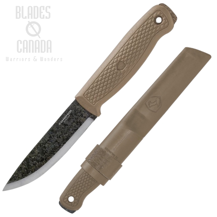 Condor Terrasaur Fixed Blade Knife, 1095 Carbon, Desert Tan Handle, CTK3944-4.1