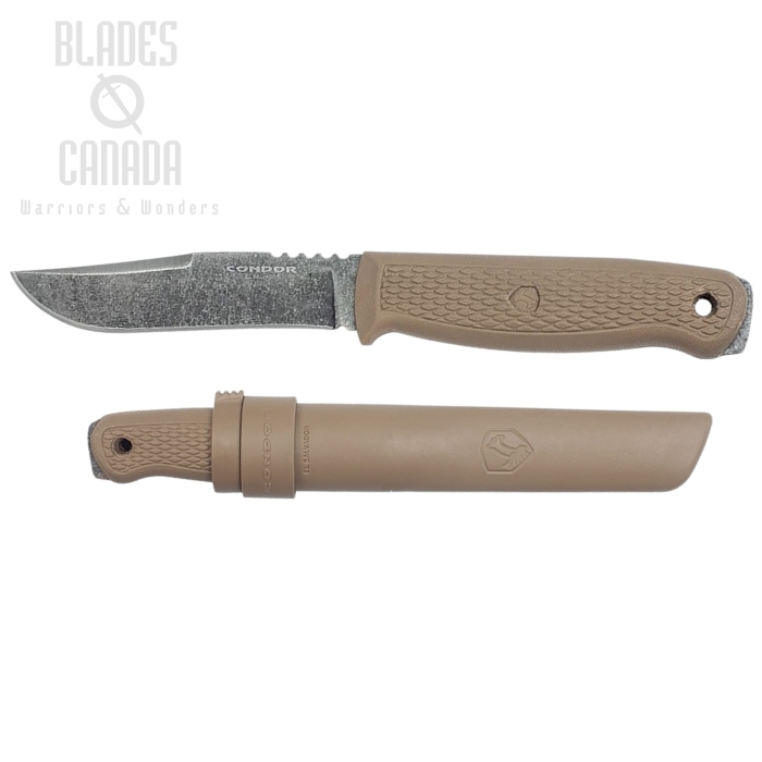 Condor Bushglider Fixed Blade Knife, 1095 Carbon Black SW, CTK3948-4.2HC