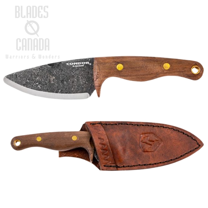 Condor Kimen Fixed Blade Knife, 1095 Carbon, Walnut Handle, CTK801-3.7HC