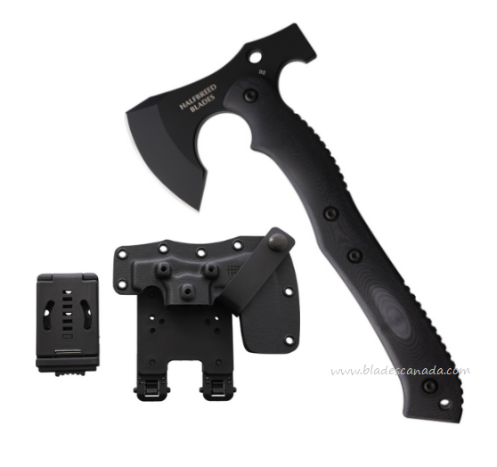 Halfbreed Compact Rescue Axe, K110 Black, G10 Black, CRA-01BLK