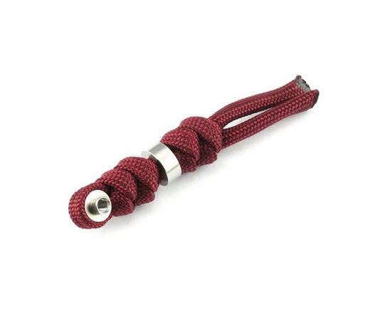 Chris Reeve Inkosi Small Lanyard, Burgundy, Silver Bead - Click Image to Close