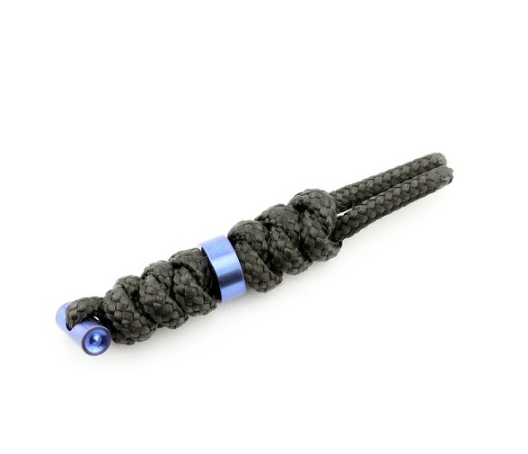 Chris Reeve Sebenza Large Lanyard, Black, Blue Bead, COM-7083