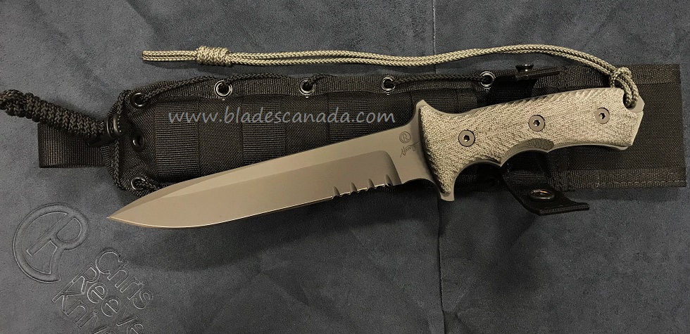 Chris Reeve Green Beret Fixed Blade Knife, CPM S35VN 7", Micarta Black - Click Image to Close