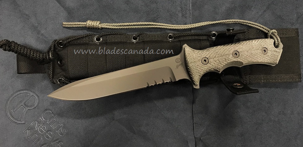 Chris Reeve Green Beret Fixed Blade Knife, CPM S35VN 7", Micarta Black