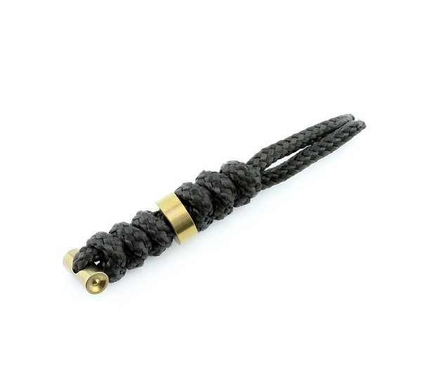 Chris Reeve Sebenza Large Lanyard, Black, Gold Bead - Click Image to Close