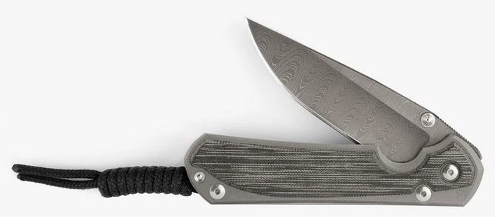 Chris Reeve Large Sebenza 31 Framelock Knife, Ladder Damascus, Micarta Black