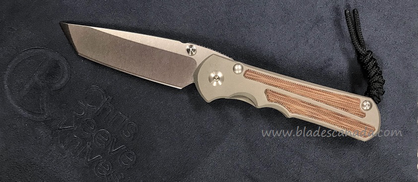 Chris Reeve Large Inkosi Framelock Folding Knife, Magnacut, Natural Micarta