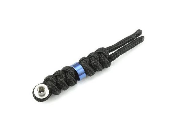 Chris Reeve Inkosi Large Lanyard, Black, Blue Bead, LIN-7001