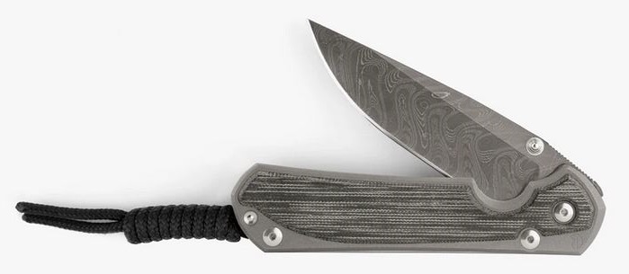 Chris Reeve Small Sebenza 31 Framelock Knife, Boomerang Damascus, Micarta Black