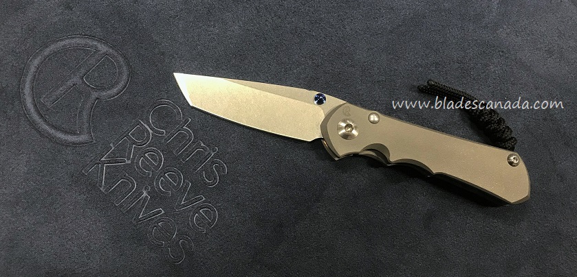 Chris Reeve Small Inkosi Tanto Framelock Folding Knife, CPM Magnacut, Titanium, SIN-1042