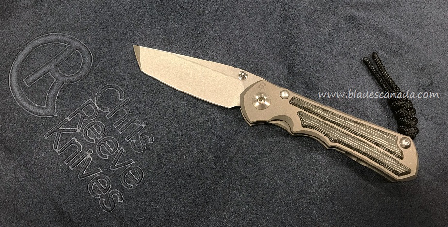 Chris Reeve Small Inkosi Tanto Framelock Folding Knife, CPM Magnacut, Micarta Black, SIN-1044