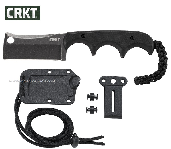 CRKT Minimalist Fixed Blade Cleaver, G10 Black, Polypropylene Sheath, CRKT2383K