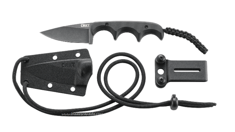 CRKT Minimalist Fixed Blade Knife, Drop Point Blade, GFN Sheath, 2384K