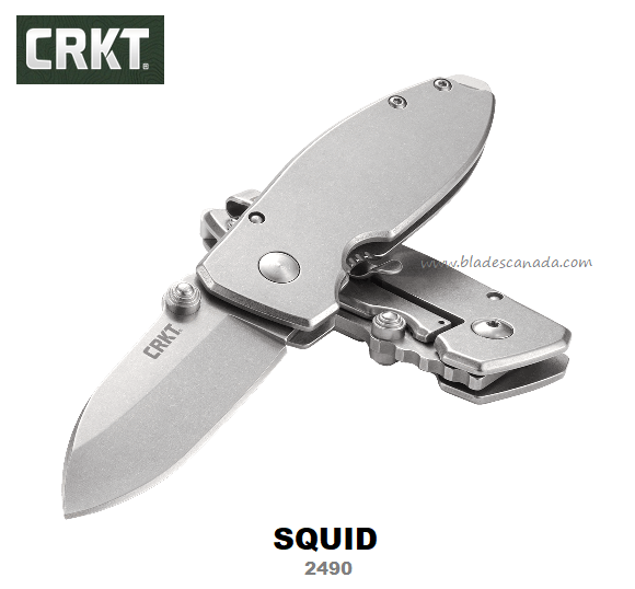 CRKT Squid Framelock Folding Knife, Stainless Steel, CRKT2490 - Click Image to Close