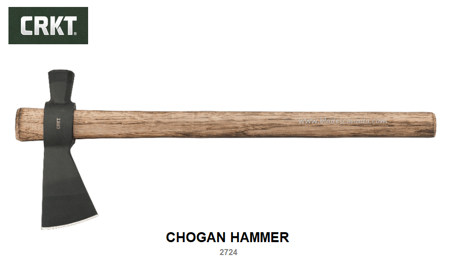 CRKT Chogan Hammer Axe, 1055 Carbon, Hickory Wood, CRKT2724
