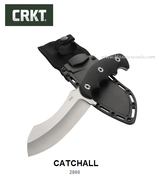 CRKT Catchall Fixed Blade Knife, GRN Black, Hard Sheath, 2866