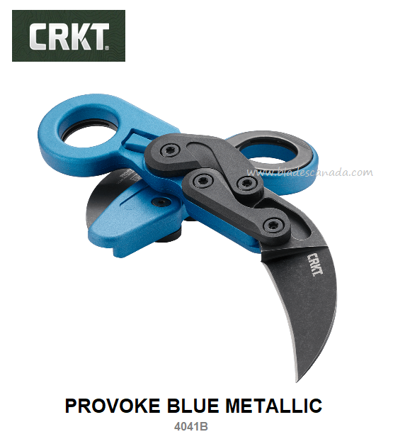 CRKT Provoke Karambit Folding Knife, 1.4116 Steel, Grivory Blue Metallic, CRKT4041B